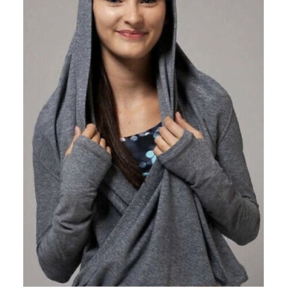 Iviva‎ Kids Large/XL Four Count Shrug Wrap Hooded Top Gray Heather Long Sleeves